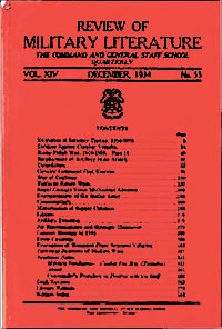 THE RUSSO-POLISH WAR 1919·1920. NONCRITICAL AND CRITICAL VIEWS (Part II) - REVIEW OF MILITARY LITERATURE vol. XIV March 1934 No. 55